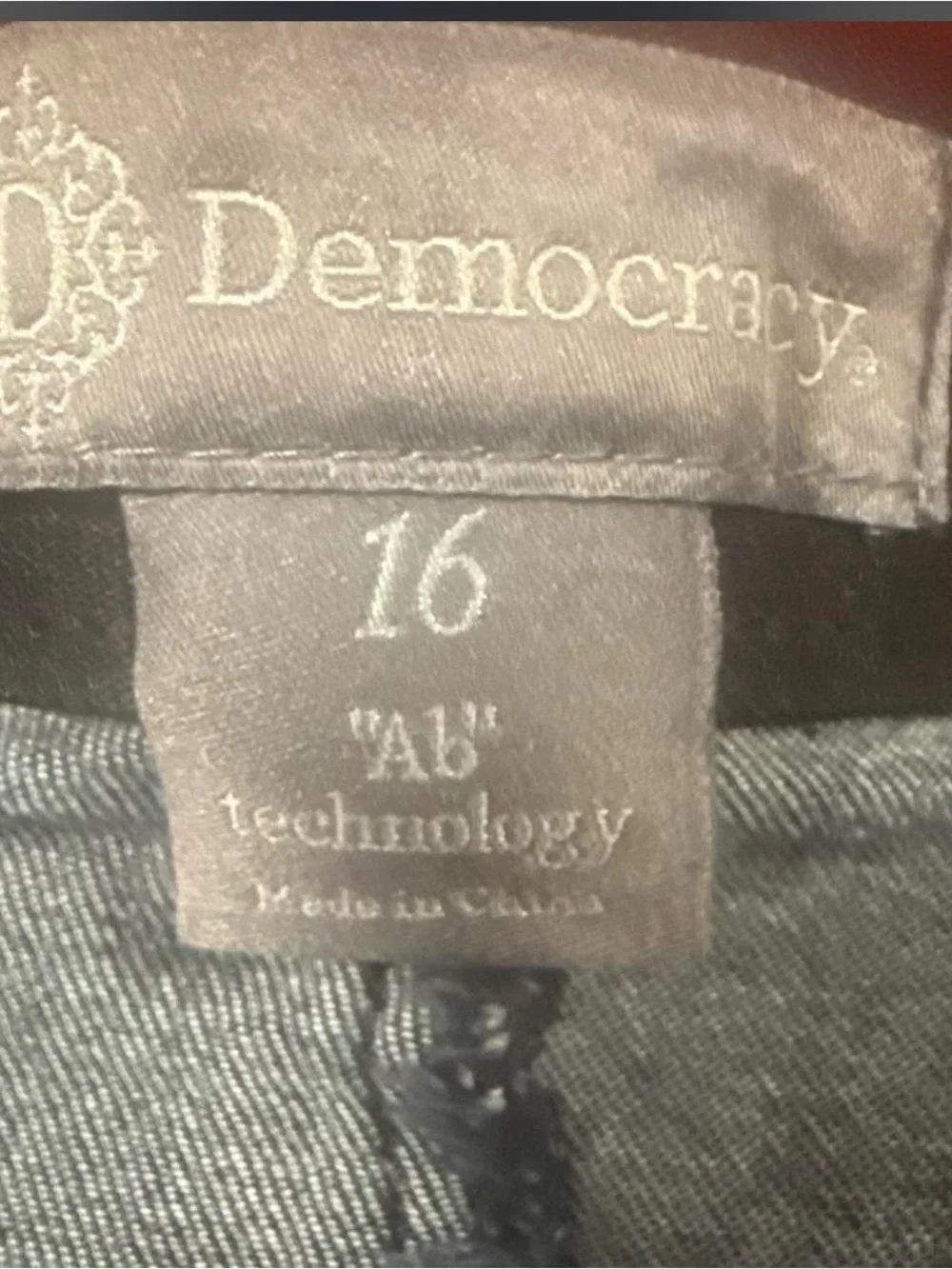 Democracy Ab Solution Straight Leg Jeans Dark Wash Fray Hem Plus Size 16